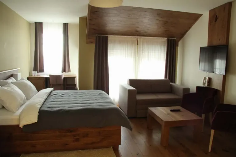 Seating area in the Deluxe Room at Villa Panuka Pancevo